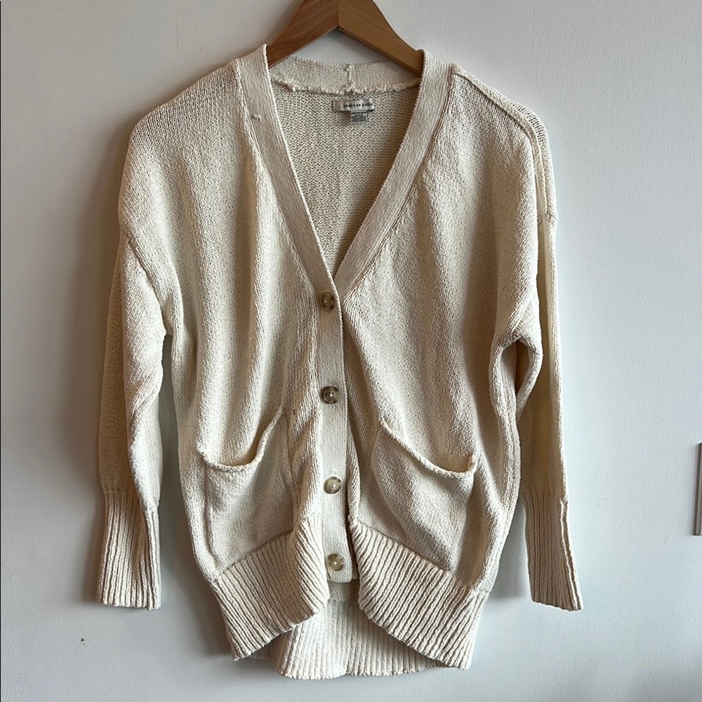 American Eagle Outfitters Cream Cardigan Sweater